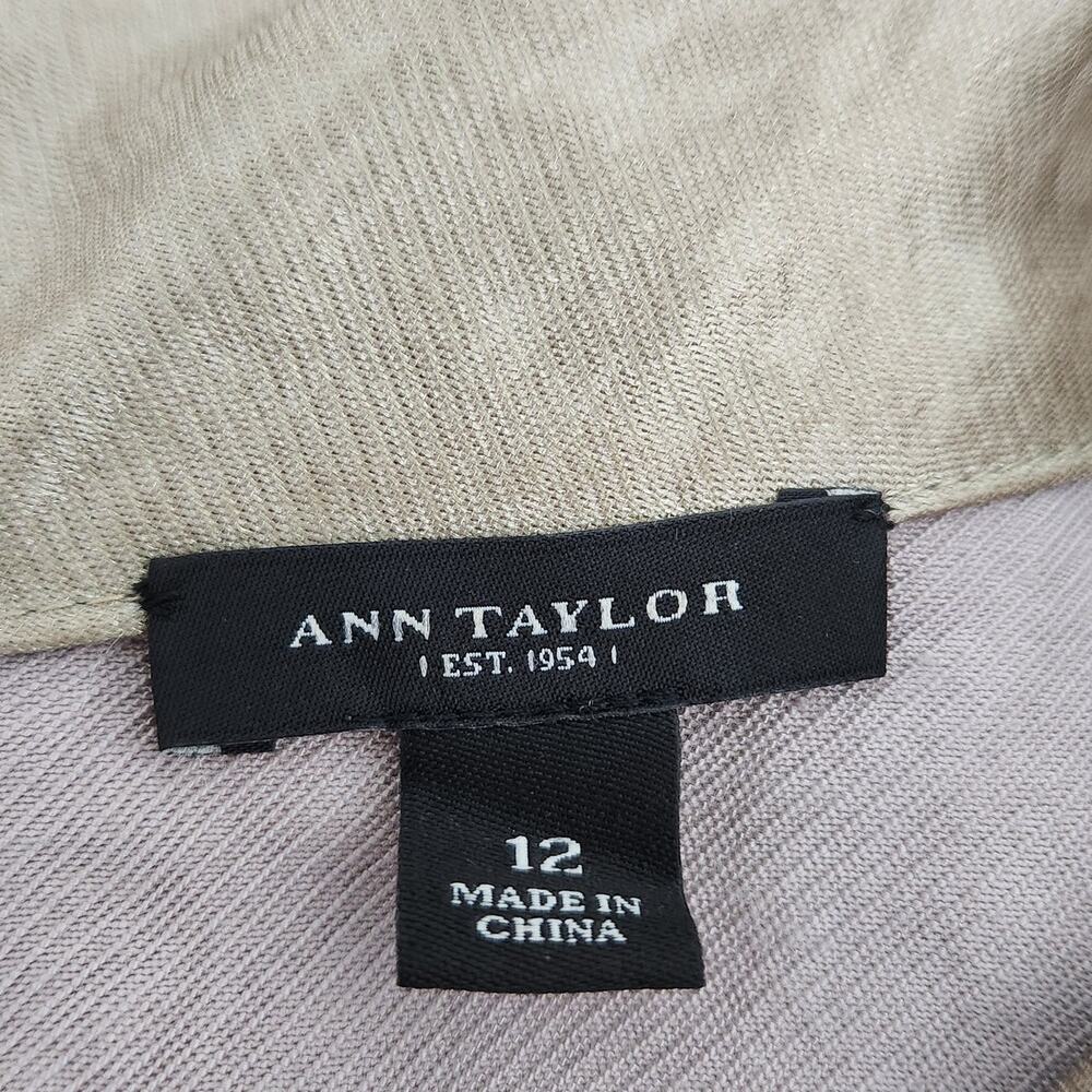Ann Taylor Metallic Gold Sleeveless Top Size 12 Cowl Neckline Exposed Zipper - Picture 3 of 6